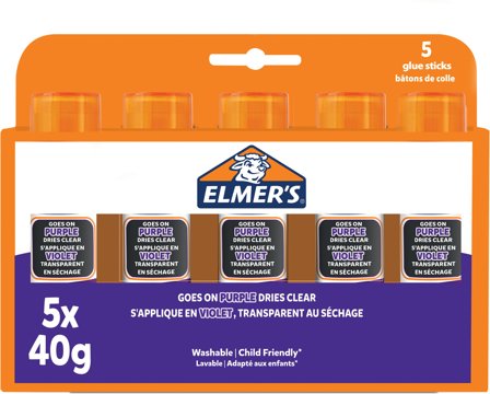 ELMERS 40 gram Disappearing Purple Glue stick 5-blister