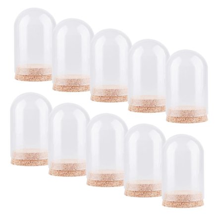 10 stk. Display Dome med base - Samleobjekter Støvfri Vitrine til