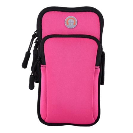 Armbandsväska - Sport - Fitness - Vattentät - Hörlursingång Rosa