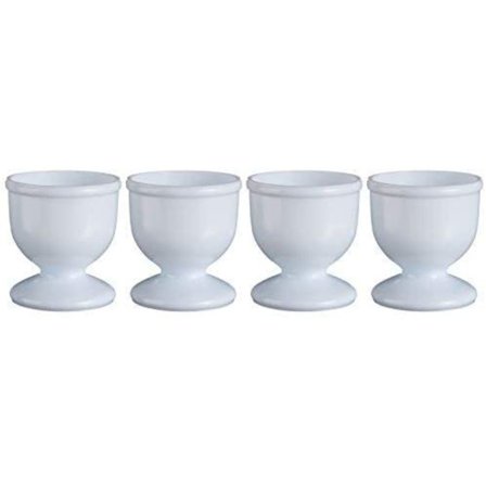 Vita plast äggkoppar, set om 4