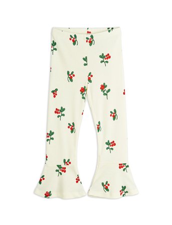Lingonberries Aop Flared Trousers White Mini Rodini