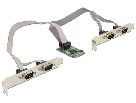 Delock MiniPCIe I/O PCIe full size 4 x Serial RS-232 - seriell adapter - PCIe 1.1 Mini Card - RS-232 x 4