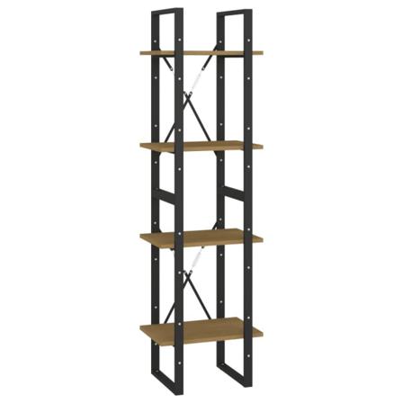 Vidaxl Bokhylla 4 Hyllplan Brun 40x30x140 Cm Massiv Furu Brun