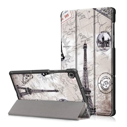 Lenovo Tab M10 HD Gen 2 trefaldigt mönstrat flipfodral i läder - Eiffeltornet