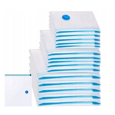 Vakuumförvaringspåsar i olika storlekar - 10 st + elektrisk pump