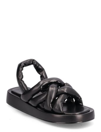 Biadora Puffy Cross Sandal Shoes Summer Shoes Flat Sandals Svart Bianco*Betinget Tilbud