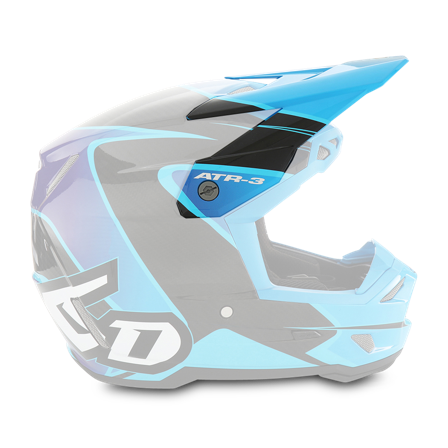 6D ATR-3 Wave MX Helmet Peak Glossy Cyan/Blue/Purple One Size