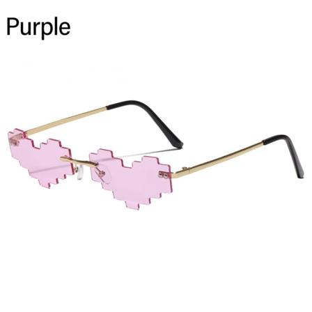 Roman Retro Heart Mosaic Solglasögon Cosplay Gamer Party Glasögon Purple