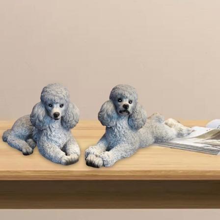 1/2/3 Pudel Hund Staty Djur Figurine Vardagsrum Kontor Gray 8.6x4x6cm 12.5x4x5.8cm 1Set