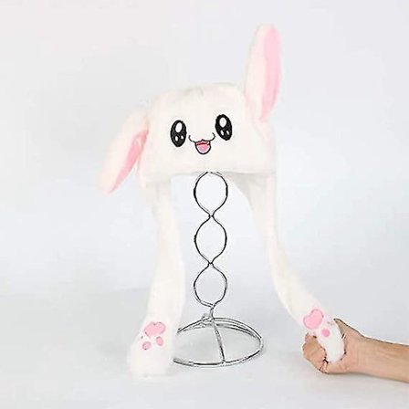 Plush-kanihattu Liikkuvilla Korvilla Pehmeä Jänishattu Liikkuva