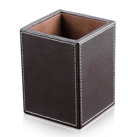 Klassiskt pennställ i konstläder (Brun)