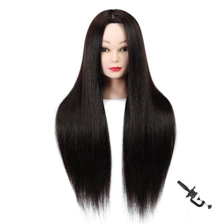 65CM Mannequin Head Hairdressing Training Cosmetology Mannequin Head Synthetic Fiber