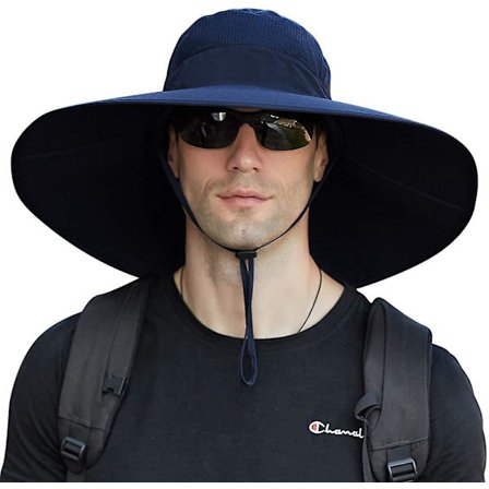 Herre Bredskygget Solhat Sommer Efterår UV Beskyttelse Strandhat Letvægts Foldbar Acsergery Gave