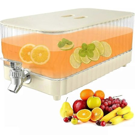 5,3L Kylskåpskanna med Kranar, Kylskåpsvattenbehållare med Lock i Plast