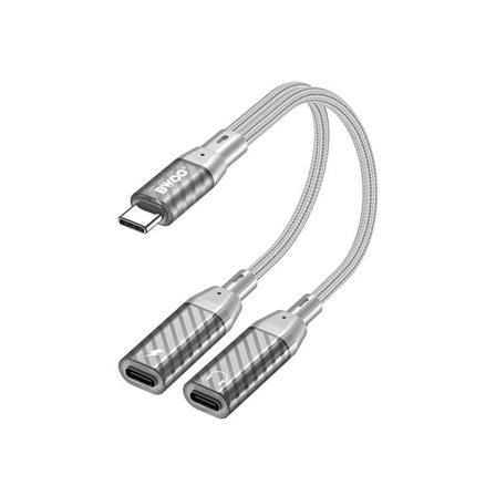 BWOO USB-adapter USB-C til 2xUSB-C til opladning og lyd
