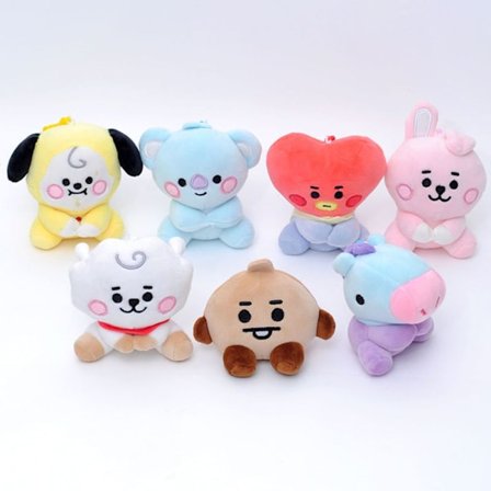 12CM BTS Plysj Dukke Legetøj BT21 Nøglering Taske Vedhæng