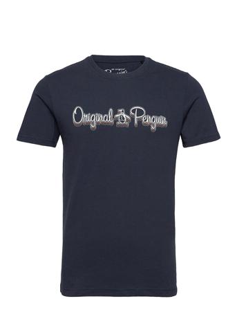 3D Script Logo T-Shirt Blue Original Penguin