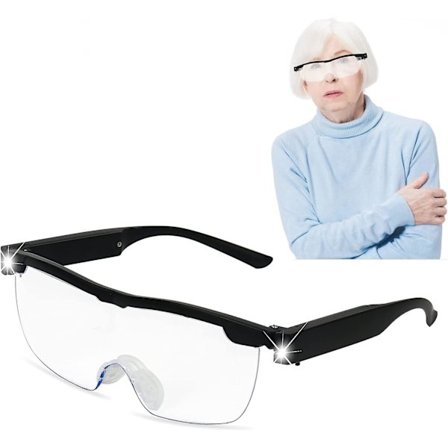Forstørrelsesglass med 2 LED-lys hodebånd - 250% forstørrelse