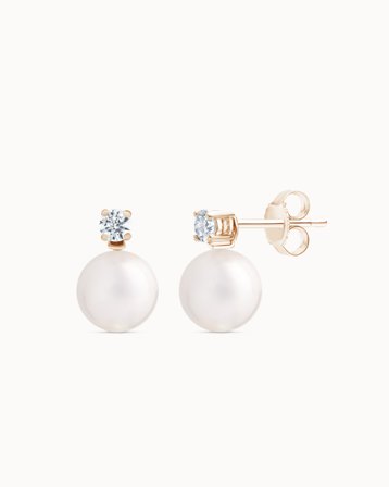 Poppy pärlörhängen i 18K roséguld