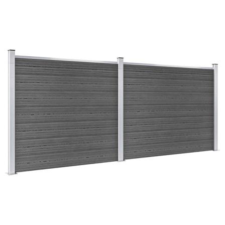 Vidaxl Staketpaneler Wpc 353x146 Cm Svart Svart