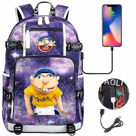 Jeffy Print Teen Student Skoletaske - Unisex Casual Rejserygsæk til mænd og kvinder 1