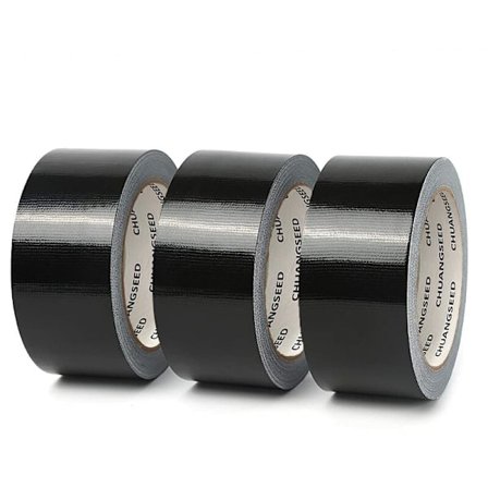 3-pak Sort Lærredstape 220 Micron x 50 mm x 20 m, Sort Gaffatape, Amerikansk Forseglingstape, Kraftig Gaffa Tape, Bred Sort Kraftig Tape
