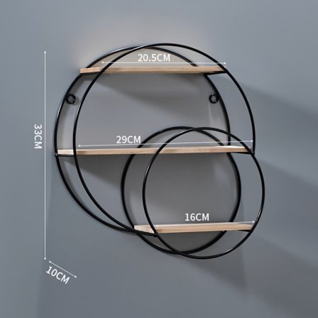 Oppbevaringsstativ Vegg Oppbevaringsstativ HALVSIRKEL SVART HALVSIRKEL SVART