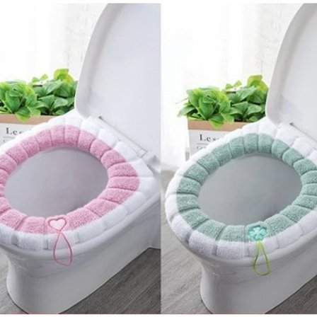 Universellt stickat toalettsitsöverdrag - Användning under alla årstider