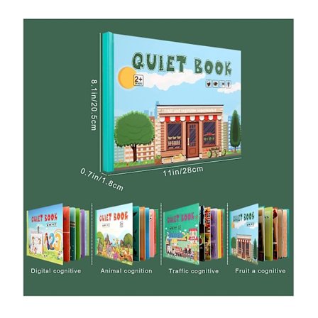 Tyst bok för småbarn 2-4 inlärningsförmåga Interaktiv upptagen bok Sensorisk bok Pedagogiska leksaksböcker(B)