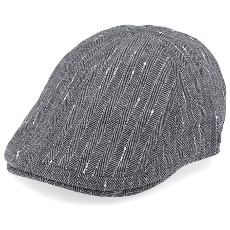 Upfront - Svart flatcap Keps - Brandy Sixpence Licorice Flat Cap @ Hatstore
