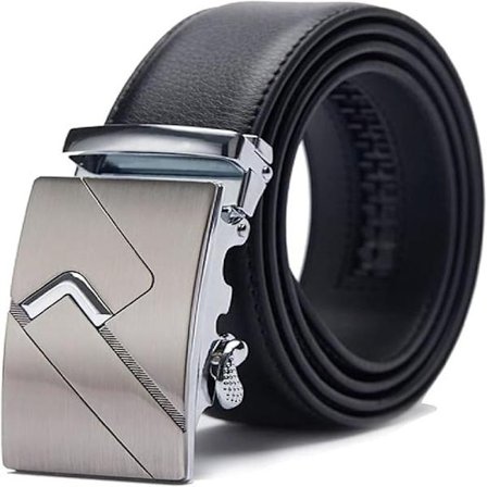 Miesten vyö nahkainen solkivyö 110-130cm leveä musta automaattisolkinen vyö