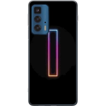 Yhteensopiva Puhelinkuori Motorola Motorola Edge 20 Pro Minimalistinen neonkirjain I sateenkaaren väreissä tummaa taustaa vasten
