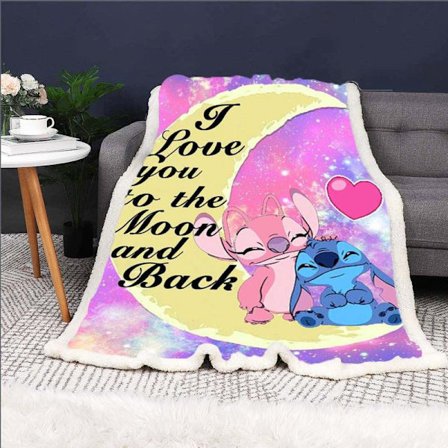 3D-digitaltryckt filt, Stitch Lammfleece tjock filt, Barnfilt med luftkonditionering