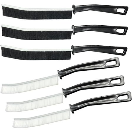 6 stk. fugepensel (sort + hvid), multifunktionel rengøringsbørste