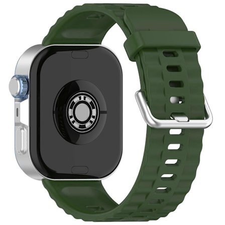 Silikonerem til Huawei Watch Fit 4 Pro/ 4/ 3 Åndbar urrem med sølvspænde [DB]