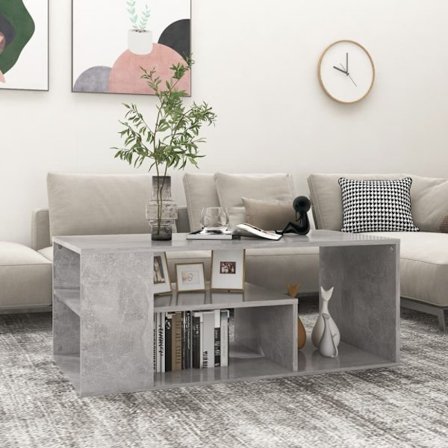 Soffbord betonggrå 100x50x40 cm konstruerat trä