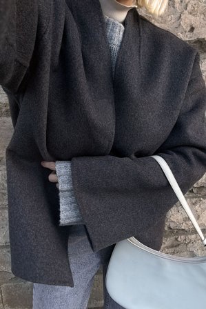 NA-KD Veste en laine collée - Vestes Printemps - Gris - EU 40