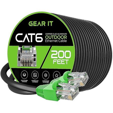 69,6 m Cat6 suoraan maahan haudattava Ethernet-kaapeli - Cat 6 ulkokäyttöön, vedenpitävä, maahan, UV-suojattu - UTP 550 MHz nopea Internet-