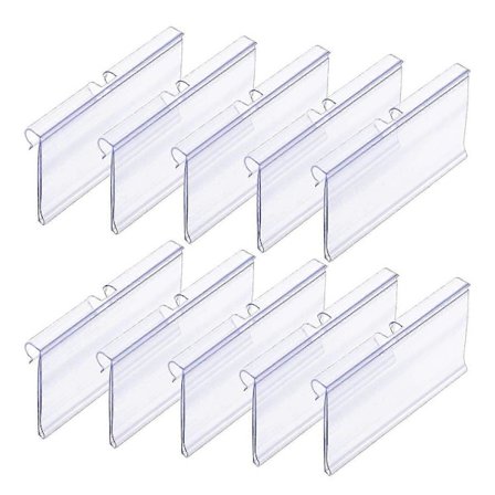 50 stk. klare plastiklabelholdere til trådhylder, detailprislabel, 8 cm x 4 cm kurvelabels, clip-on labels til opbevaringskasser