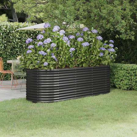 Vidaxl Odlingslåda Pulverlackerat Stål 224x80x68 Cm Antracit Antracit