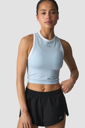 Mirage Seamless Cropped Tank Top Arctic Blue/White