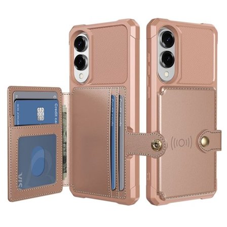 Samsung Galaxy S25 Edge Case with Card slots - Rose Gold