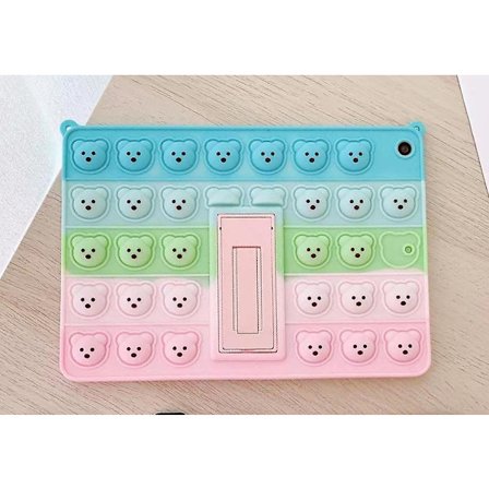 Kontrastfärg Ipad-fodral Rosa Grön Björnhuvud Med Rep Ipad Air2/ipad6/pro9.7
