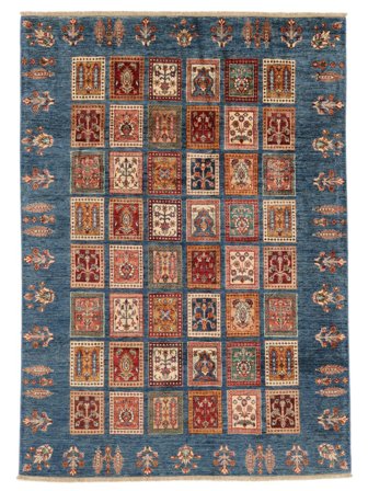Shabargan Rug Hand Knotted 179X249 Dark Blue/Dark Red