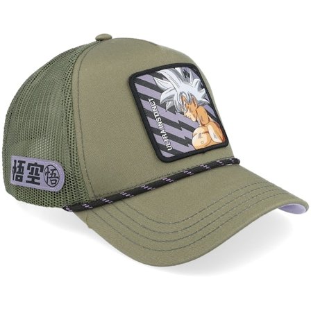 Capslab - Dragon Ball Ultra Dark Green A-Frame Trucker Trucker Green Cap - @ Hatstore