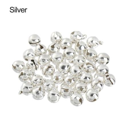 50 St Small Jingle Bells Smycken Tillbehör Silver