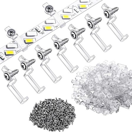 300 kpl LED-asennuskiinnikkeitä LED-kiinnike Nauha LED-valonauhan asennuskiinnikkeet, yksipuoliset kiinnityskiinnikkeet 300 ruuvilla 10 mm leveän 352: