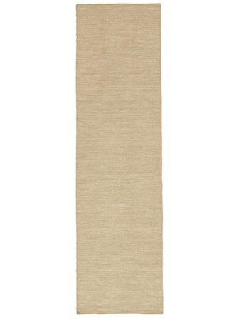 Plain (Single Colored) Small Handloom Flat Rug - Beige 80X300 Wool, Modern Style