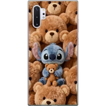 Kompatibelt Mobildeksel til Samsung Galaxy Note10+ Stitch omgitt av brune teddybjørner med en liten teddybjørn i fanget i en søt og koselig kawaii-des