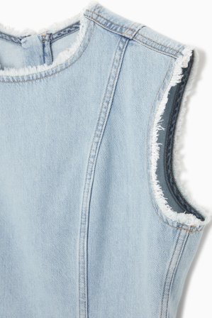 COS Women's Panelled Denim Mini Dress in Blue